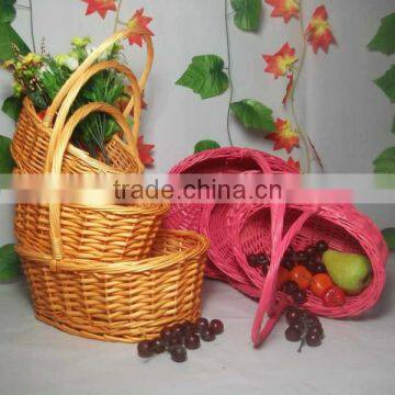 Eco-friendly handcraft 3pcs promotional gift baskets empty