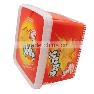 IML Plastic Square Biscuit Container,FDA,BRC,Sedex Food Packaging,Biscuit Box With Lid. photo-3