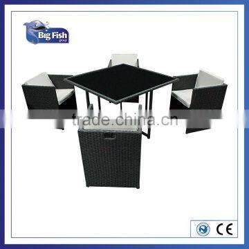 plastic outdoor KD rattan /wicker effect cube furniture set