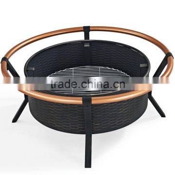 Stainless Steel Black Fire Pit With Copper Ring photo-3