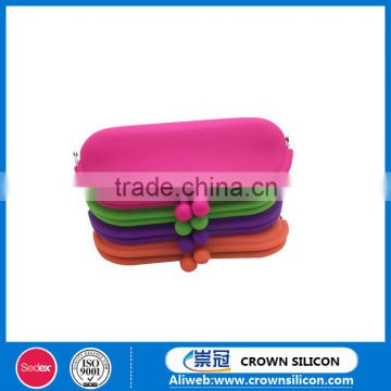 High quality rectangle shaped friendly silicone customized coin wallet