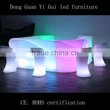 led illuminated white portable bar table