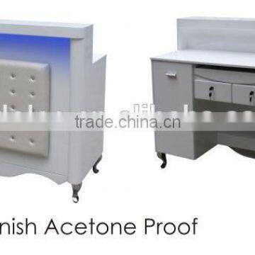 Pain Nail Salon Reception Desk Painted Finished Acetone Proof Office Table Design Receptionist Table TKN-C57B photo-3
