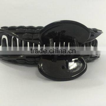 2016 Big Black Beautiful Rhinestone Floral Hair Clips Plastic Hairpin for Women photo-2