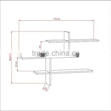 Home Wall Decoration New Design Wall Shelving Rack 3 Tier Wooden Floating Shelf Wholesale photo-3