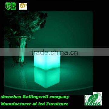 waterproof hallow plastic led cube light for table decoration