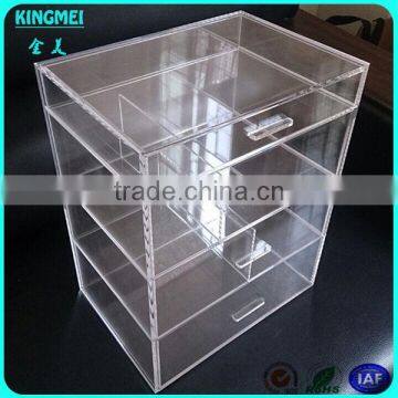 Plastic Acrylic PMMA Lucite Drawer Cosmetics Storage Box With Handles photo-3