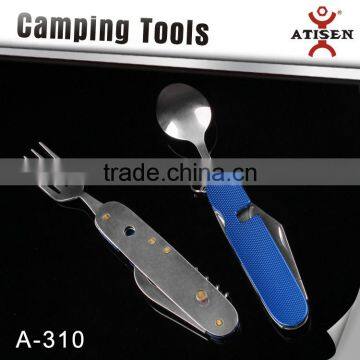 Best Gift 6 In 1 Multifunctional Camping Tools Outdoor Survival Folding Pocket Knife Fork and Scoop photo-2