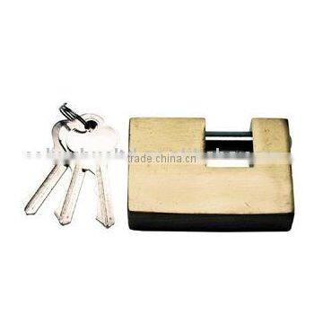 padlock-- brass body, barrel in hardened steel