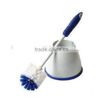 Plastic toilet brush with holder