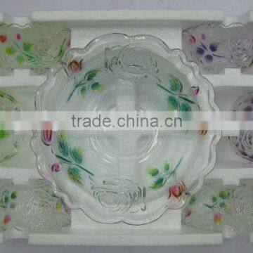 JK044 7pcs Glass Salad Bowl Set With Spray Deco photo-3