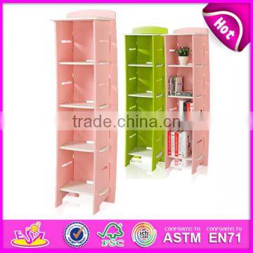 2015 new style book shelves,popular kids wooden book shelves and children wooden four compartment shelves W08C040