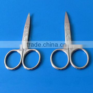 Stainless Steel Manicure Scissors,flower carving