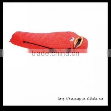 warm red color down mummy sleeping bag