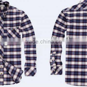 Men's 100% Cotton Twill Plaids Flannel Fashion Shirt With Long Sleeves photo-4