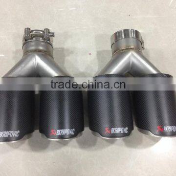 New Style Akrapovic Exhaust Muffler Tip Universal Double End Pipe Carbon Fiber Universal Exhaust Tips photo-4