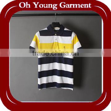 wholesale nanchang ohyoung garment co.,ltd high quality yarn dyed stripe polo shirts