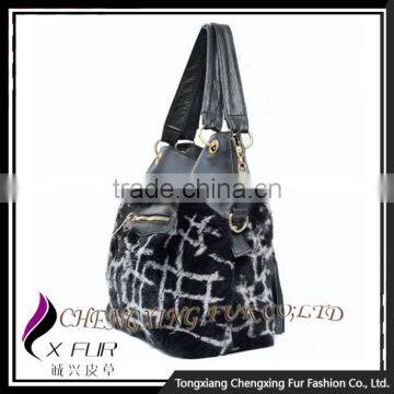 CX-H-44 Ladies Fashion Design Rex Rabbit Fur Handbag photo-5