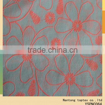 Fluorescent cloth flower printed cotton fabric in orange color for ladies