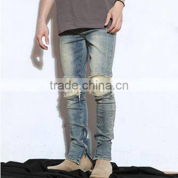 New Model Men's Distressed Urban Star Biker Denim Jeans Pants Men Slimming Skinny Used Motocycle Jeans photo-2