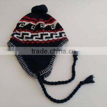 Colorful PomPom Knitted Beanie With Earmuffs photo-6