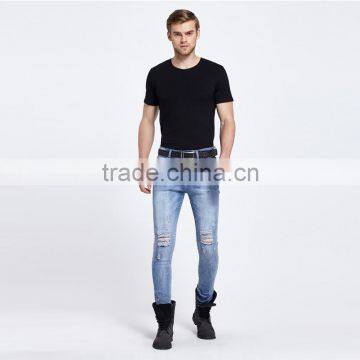 2016 The New Men's Fashion Men's Jeans Brand Jeans Hole Personality Male Personality Slim Comfortable Pants