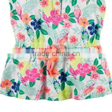 Baby Girls Dresses Colorful Flower Ruffles Kids Clothes photo-3
