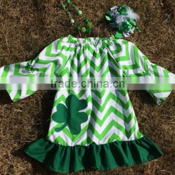 baby girls shamrock dress st patrick girls cotton dress with matching chunky necklace and bow set