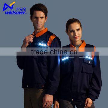 LED flashing safety build coal mine oil field navy blue work wear