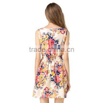 2016 Women Casual One Piece Dress in Floral Print photo-3