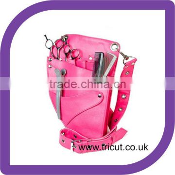 Leather Hairdressing Pouch - Pink Sherbert