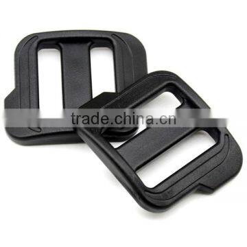 Plastic POM Black Adjustable Big Buckle Camping Carabiner Tri Glide Slider Buckles for Backpack Straps Webbing photo-3