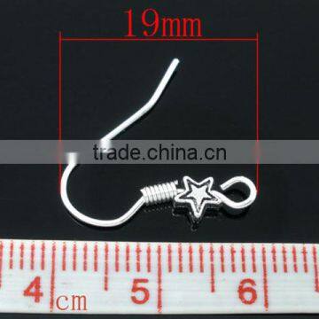 25 Pairs Star Ear Wire Hooks Earring Findings 18x19mm photo-2