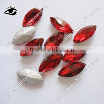 Red Oval Rhinestone 9x18mm Fancy stone Crystal For wedding dress crystal stones