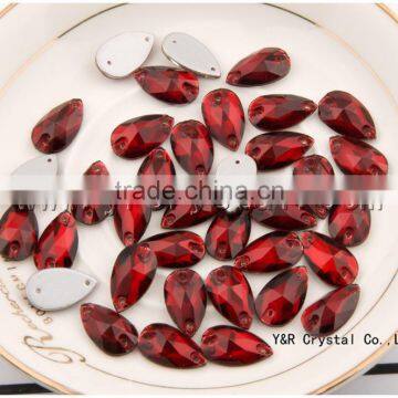 Red Teardrop Sew on Crystal Stones,sew on Crystal Strass,sew on Rhinestones photo-3