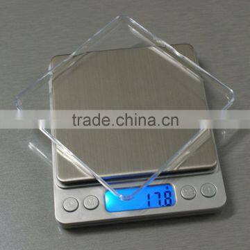 High Accuracy Mini Digital Scale Electronic Scale Platform Jewelry Gold Diamond Scale 500g/0.01g Weighing Balance Blue LCD photo-5