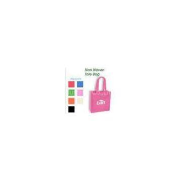 Pink Non-Woven Tote Bags, Nonwoven Shopping Bag With Heat Transfer Logo