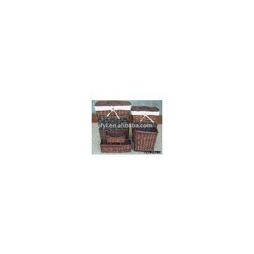 Set of 5 willow laundry hamper basket set, laundry basket.
