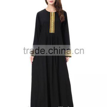 cotton plus size muslim dress/ ymd patched muslim islamic fashionable abaya kaftan dresses/fancy dl islamic muslim dress