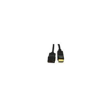 Displayport Male W/Latch To HDMI Female 28AWG L=0.15M