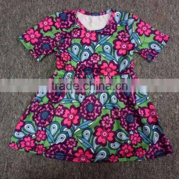 New Design Floral Patterns Pleated Baby Girl Party Dress Girls Dress Names With Pictures