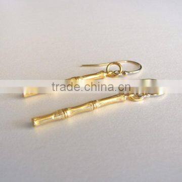 Fashion Gold Bamboo Earrings Jewelry