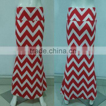 Hot Selling Zig Zag Chevron Maxi Long Skirt photo-3