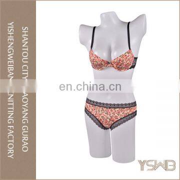 Comfortable cotton underwear set leopard mature ladies sexy bra set