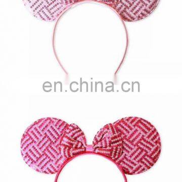 Hotest Cute Sequin Bow Big Ear With 1cm Satin Headband for Kids photo-5