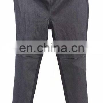 ladies stretch lamb leaather pants with ponti fabric