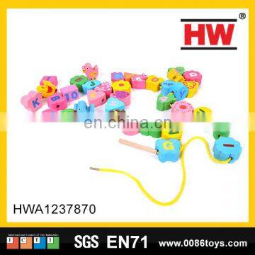 36pcs colorful blocks Children string beads in bulk wooden toys educational baby