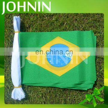 Gold sales decorative custom polyester Brazil triangle pennant string flag