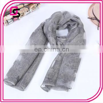 2016 New Lace Embroidery Ladies Scarf in Autumn and Winter Chiffon Scarves Wholesale