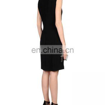 OEM High Quality Sleeveless Bodycon Knee Length Solid Night Club Dresses Beaded Evening Dress